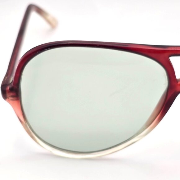 VTG Aviator Sunglasses Gradient Red Frame Oversized Brown Lens Luxury Style - Picture 11 of 15